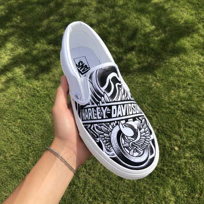 Hand Painted Harley Classic Slip-on